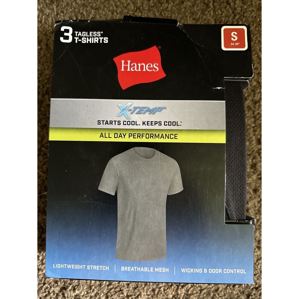 Hanes X- Temp Mens T-shirts All‎ day Performance Breathable mesh size S 3 pack